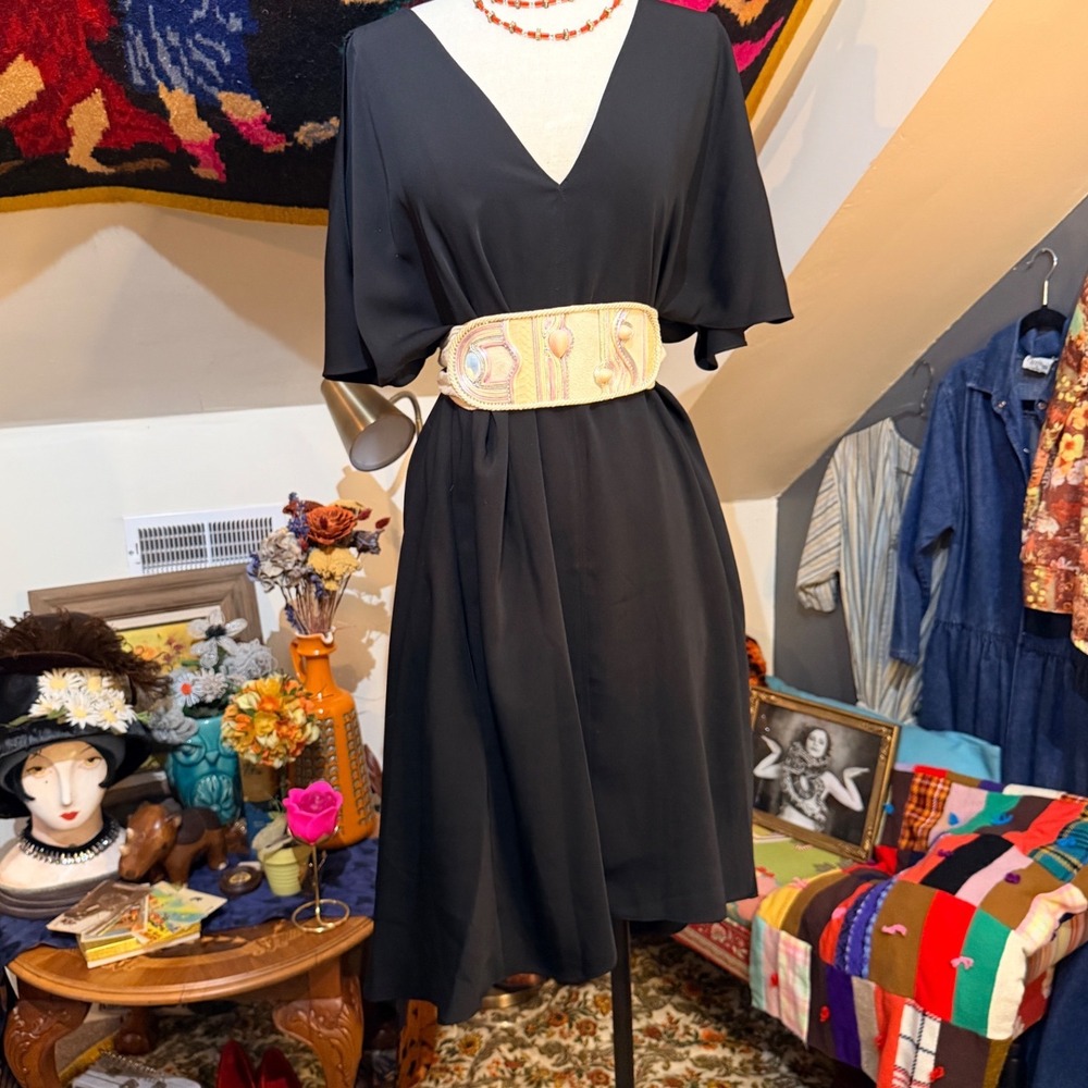 Rachel Roy Black‎ V-Neck Split Sleeve Shift Dress / Caftan XXL w/ Pockets - Picture 8 of 8